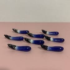 Japanese Ceramic Chopstick Rests - Holders 8 Eggplant hashioki Vintage Dining | eBay