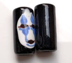 10pcs handmade Lampwork glass beads Witch's Face on black cylinder 9*20mm | eBay