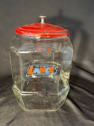 Lance Country Store Craker Cookie Display Jar Red Metal Lid ...