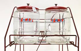 Sold at Auction: Vintage Lance Crackers Glass Store Jar Display Stand