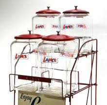 Sold at Auction: Lance, Vintage Lance Crackers Toastchee 4 Jar Store Display Rack with Sign