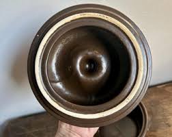 Vintage Polish Ceramic Lidded Bean Pot With Handles | Farmhouse Cottagecore Kitchen - Etsy