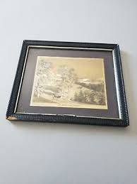 VINTAGE CURRIER & IVES GOLD FOIL PRINT "IN THE COUNTRY" 8 X 10 WOOD FRAME | eBay