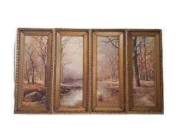 October Morn Landscape By Robert Wood Vintage Print Framed ...