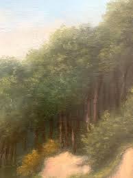 Mid century scandinavian coastal landscape oil painting For Sale at 1stDibs