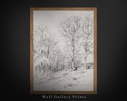 Neutral Landscape Drawing | Minimalist Sketch Print ...