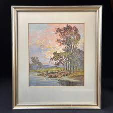 Original J Lebrun Jenkins Landscape Painting Titled Autumn in Pastel Colors 1938 Listed Artist - Etsy
