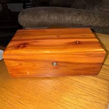 Vintage Lane Cedar Chest Miniature No Key Trinket Wooden Box ...