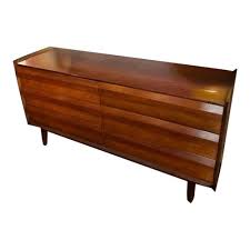 Mid Century Lane First Edition Vintage 1960s Walnut Wood Dresser