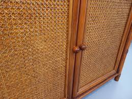 Large Vintage Rattan, Wood and Cane Bookcase From the 70s - Etsy
