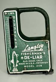 Vintage Langley Fisherman's DE-LIAR Fish Scale Tape Measure ...