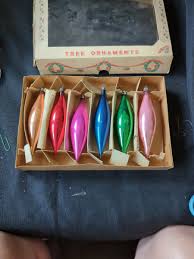 Vintage Mercury Christmas Ornaments Blown Glass Teardrops 5" Poland Original Box | eBay