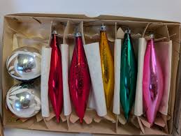Vintage glass assorted Christmas ornaments with Christmas cards – Mission Thrift Store- St.Thomas