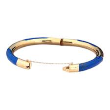 18K Gold Lapis Lazuli Bangle