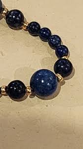 14K Yellow Gold, Natural Lapis Lazuli Bracelet 7” 6.6 Grams | eBay