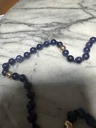 14k gold beaded lapis lazuli necklace | eBay