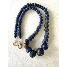 Ancient African Necklace, Cobalt Blue Glass Beads Dating Back to the 1500s | Chairish