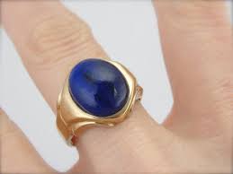 Retro Era Lapis Lazuli Ring with High Dome
