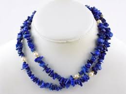 14k Yellow Gold Lapis Lazuli and Pearl Strand Necklace 30 Inches Long VERY GOOD | eBay Australia