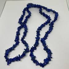 Premium Dark Blue Lapis Lazuli Chip 36” Necklace | eBay