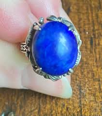Lapis Lazuli & Sterling Antique Ring ~ Raised Setting With ...