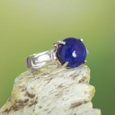 Modern Peru Lapis Lazuli Single Stone Ring - Deep Blue Aura ...