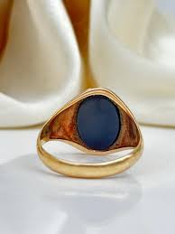 Large and Chunky Vintage 9ct Gold Onyx Signet Ring - Etsy