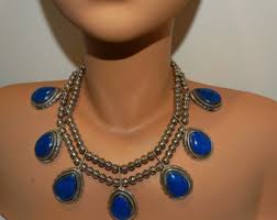 RARE Johnson Native Sterling Silver Lapis Lazuli Stones Set ...