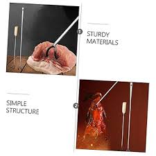 Amazon.com: HAKIDZEL 2pcs Stainless Steel Meat Hooks Wooden Handle Heavy Duty BBQ Pork Hook Sticks for Kitchen Cooking and Grilling Supplies : Patio, Lawn & Garden