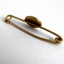 French Virgin Mary Medal Safety Pin 18k Yellow Gold Charm ...