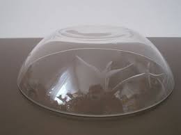 Vintage Art Deco Glass Dessert Bowl Set , 30s Design Glass Bowls, German Antique Glass Bowl Set Dessert Bowl With Cut 357: "seagulls" Decor - Etsy