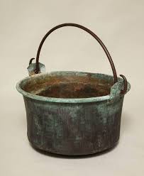 Large Patinated Copper and Wrought Iron Container For Sale at 1stDibs