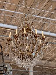 French Carved Brass Crystal Chandelier – Le Chateau
