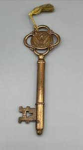 Vintage New Orleans brass key souvenir thermometer Made in USA | eBay