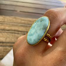Sterling Statement larimar statement oval ring 7.5 – Colors ...