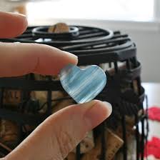 Blue Calcite / Blue Onyx Heart from Argentina, also called Lemurian Aq - Hands of Spirit