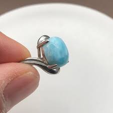 Certified ,larimar,dominican Republic, Larimar Ring Crystal Jewelry, Gift for Her, Healing Stones - Etsy