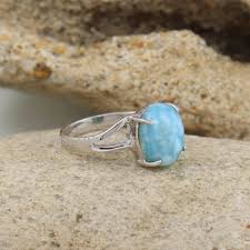 Natural Larimar Ring, 925 Sterling Silver Ring, Bohemian Ring, Ocean Dominican Larimar Ring, Statement Ring, Healing Stone Ring,gift for Her - Etsy