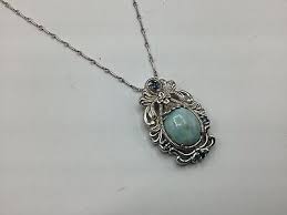 NF925 Larimar Sterling Pendant Blue Topaz Sterling Silver Chain 19” | eBay