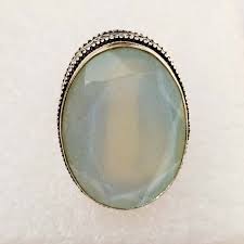 Hydro Opalite Oval Shape Gemstone Handmade Ring Jewelry Ring ...