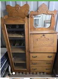 Victorian Oak Antique Side by Side Secretary Desk & Bookcase ...