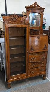 Antique 1920's Victorian Style Oak Side by Side Oak ...