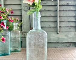 Lovely Antique Victorian Embossed Aqua Wavy Glass Medicine ...