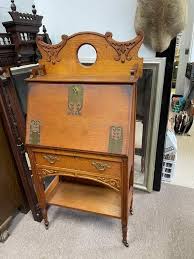 Antique Tiger Oak Flip Down Cabinet | Chairish