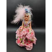 Vintage Marcie Doll In a Bell Bottle Martha Washington Pink Dress Feather Hat | eBay