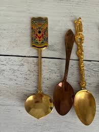 Vintage Spoons, Gold Spoons, Collectible Spoons, Souvenir Spoons, Mini Spoons, Display Spoons, Decorative Spoons, Collector's Spoons - Etsy