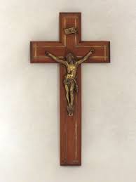 Vintage Italian Wooden Cross / Crucifix Brass Christ INRI Badge & Inlay - Vintage Cross. Wooden Cross. Brass Inlay, Made in Italy. - Etsy