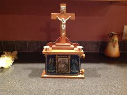 Antique Wooden Sick Call Set With Scrolling Stations Of The ...