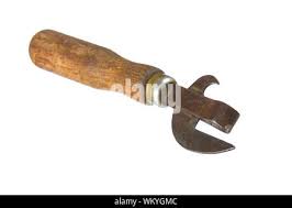 old can opener isolated on white background Stock Photo ...