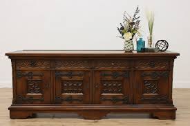 Gothic Design Antique Carved Oak Buffet, Bar or TV Console
